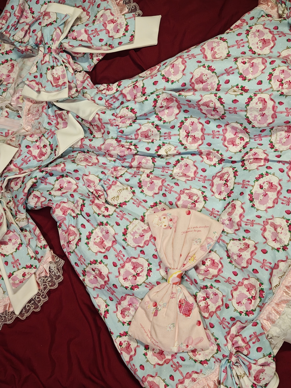 Sweet Pastel Floral lolita Dress with Pink Hair Bow